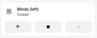 Screenshot of the Zemismart Roller Shade Driver showing up in the Home Assistant app.